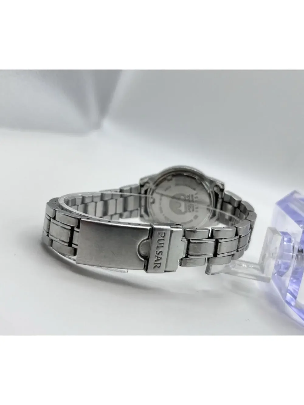 Pulsar Quartz Watch V782-6C60 Women Silver Fixed Bezel Analog New Battery Works